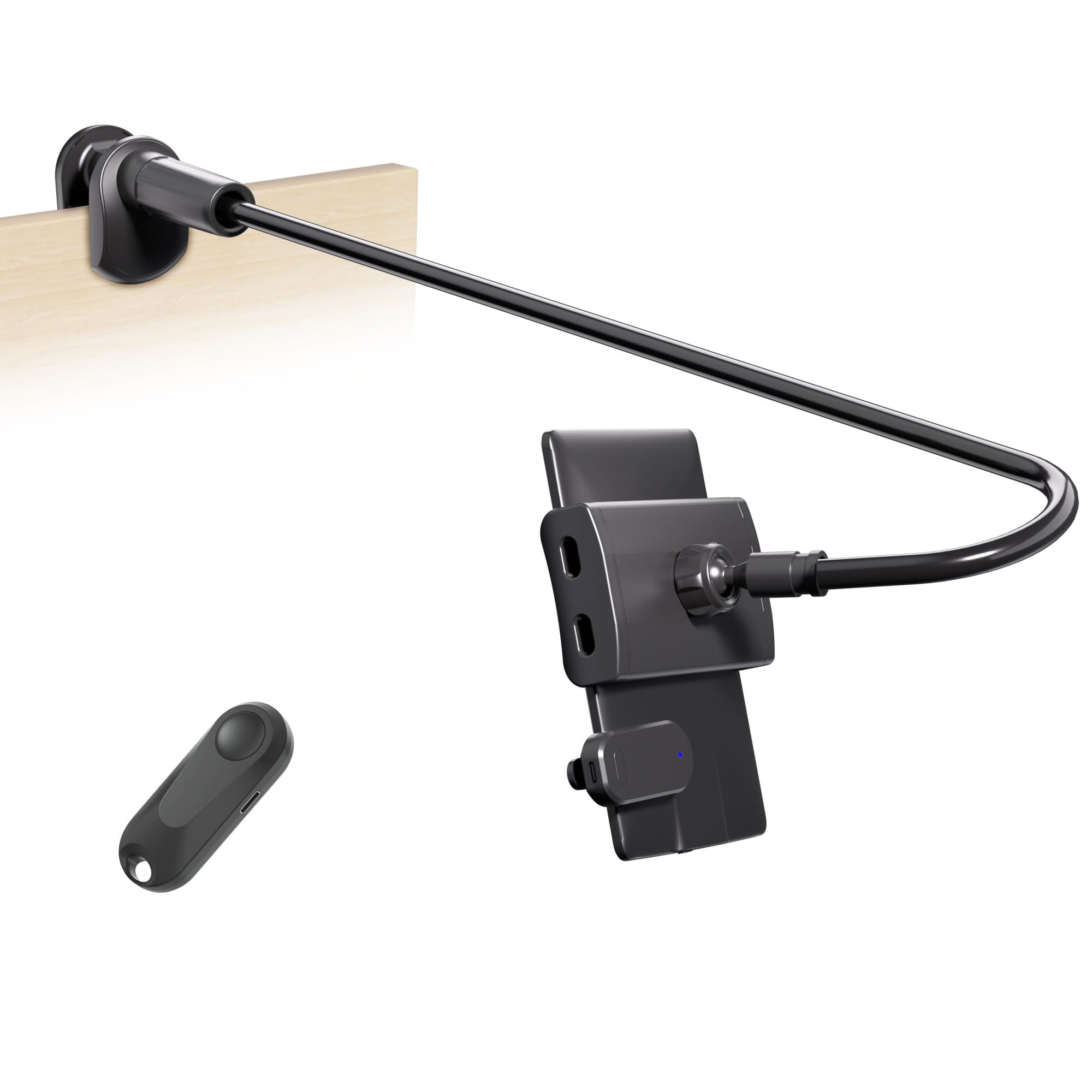 Kefotic Gooseneck Tablet Holder For Kindle Reading In Bed With Page Turner Remote, Hands Free Desk Bedside Lazy Arm Stand For Ki