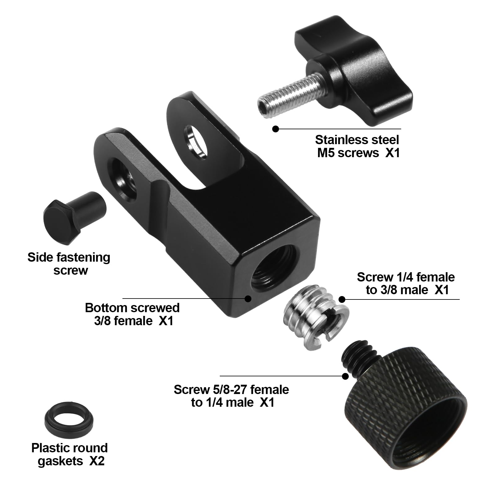 Microphone Mount Adapter For Hyperx Quadcast With 3/8 Or 1/4 Screw Adapter And Nut, Works With Hyperx Quadcast Microphone Stand