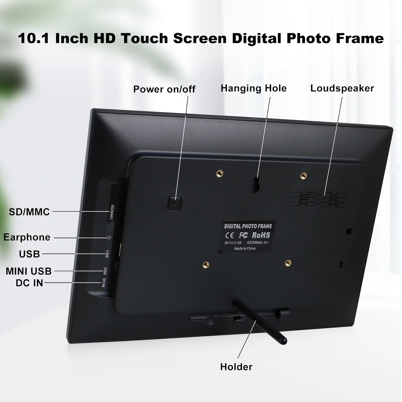 Wifi Digital Photo Frame 10.1 Inch Picture Frame With 16 Gb Storage, 1920 * 1200 Ips Touch Screen Hd Display Smart Digital Frame