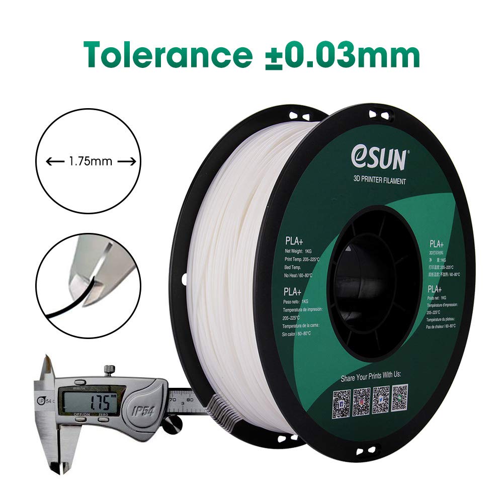 Esun Pla Pro (Pla+) 3D Printer Filament, Dimensional Accuracy +/  0.03Mm, 1Kg Spool, 1.75Mm, Warm White