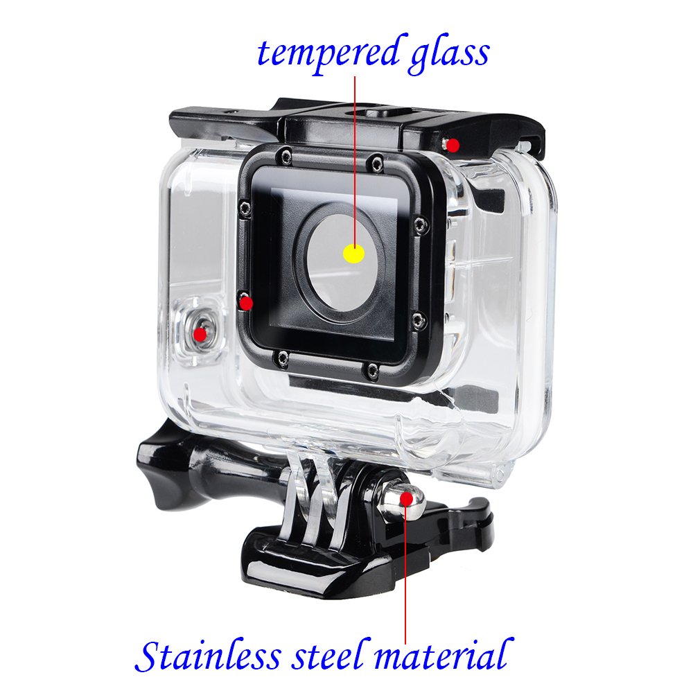 Suptig Replacement Waterproof Case Protective Housing Compatible For Gopro Hero 7 Black Hero 6 Hero 5 Underwater Use   Water Res
