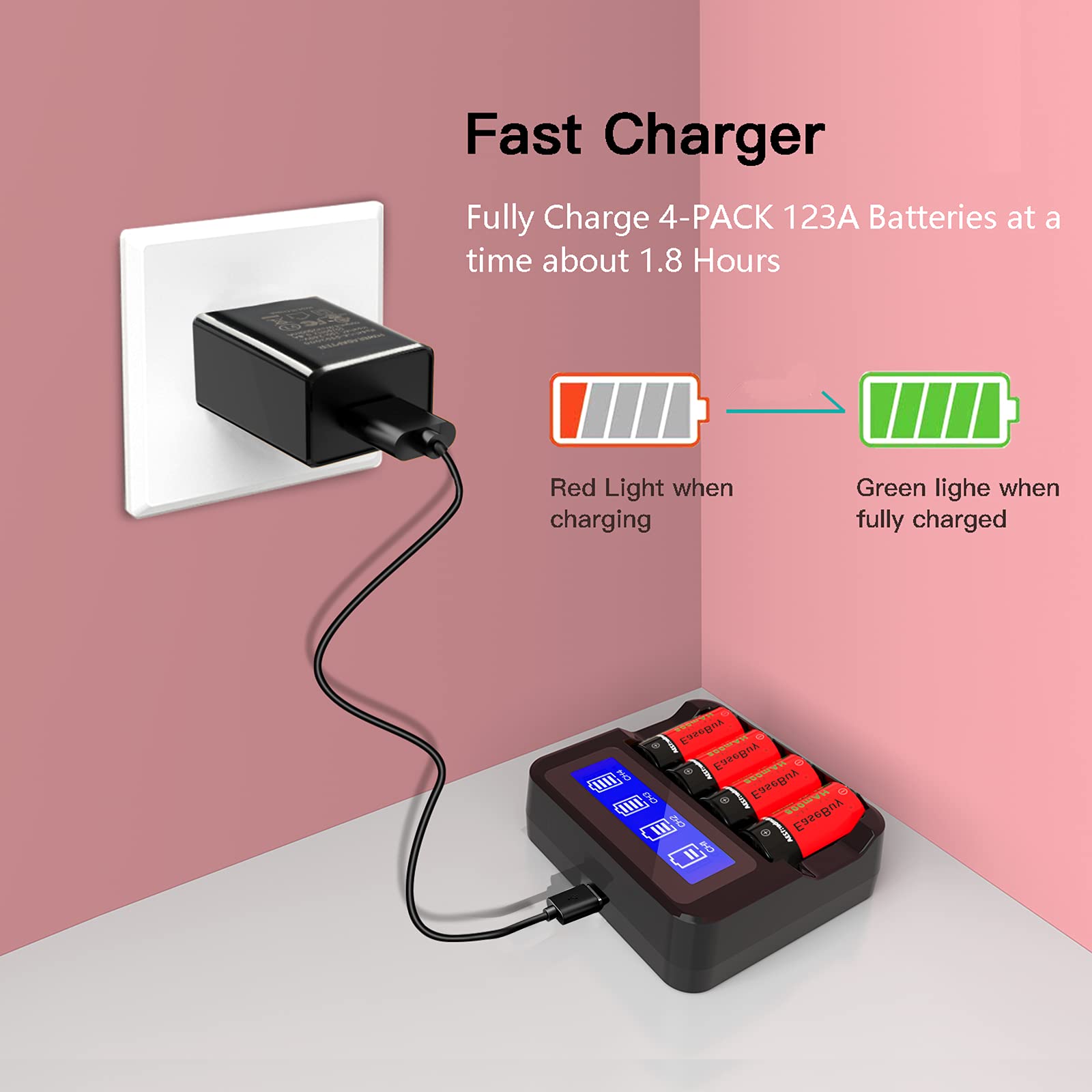 Easebuy Cr123A Batteries Rechargeable, 12 Pack 800Ma123A Rechargeable Batteries And Cr123A Charger For Arlo Cameras, Alarm Syste