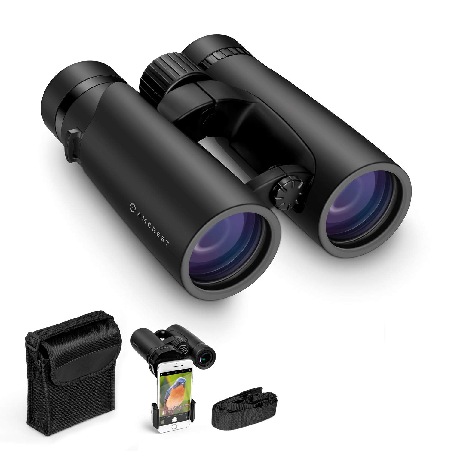 Amcrest 10X42 Roof Prism Binoculars For Adults, Hd Professional Binoculars For Bird Watching, Travel, Stargazing, Hunting, Conce