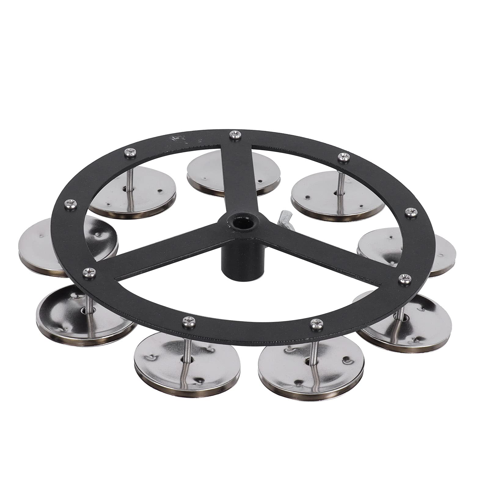 Drum Accessories, Lightweight Nine Metal Jingle Pieces Black Drum Cymbal HiHat Tambourine Smallsize for Drum Instruments for Dr