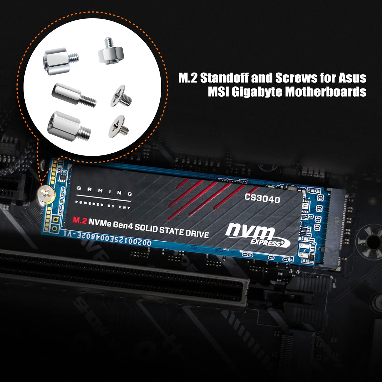 30Pc M.2 Nvme Ssd Screw Kit, M.2 Standoff And Mounting Screws For Asus Asrock Gigabyte Msi Motherboard & Nvme Ssd, For Laptop Pc
