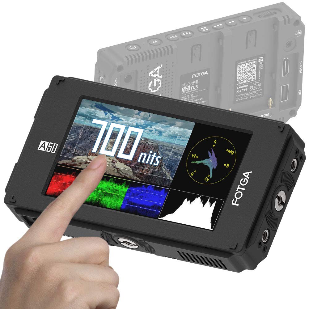 Fotga A50Tl 5Inch Fhd Ips Dci P3 Wide Color Gamut Touchscreen Video Cinema Dslr Camera Field Monitor,Waveform,Vector,All Waves,3