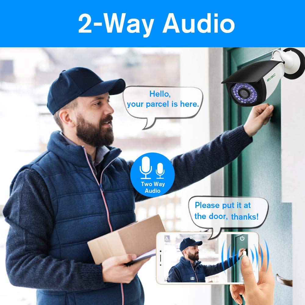 Sv3C 5Mp Poe Ip Camera Outdoor, 2 Pack Power Over Ethernet Security Surveillance Cameras With 2 Way Audio, Humanoid Detection, R