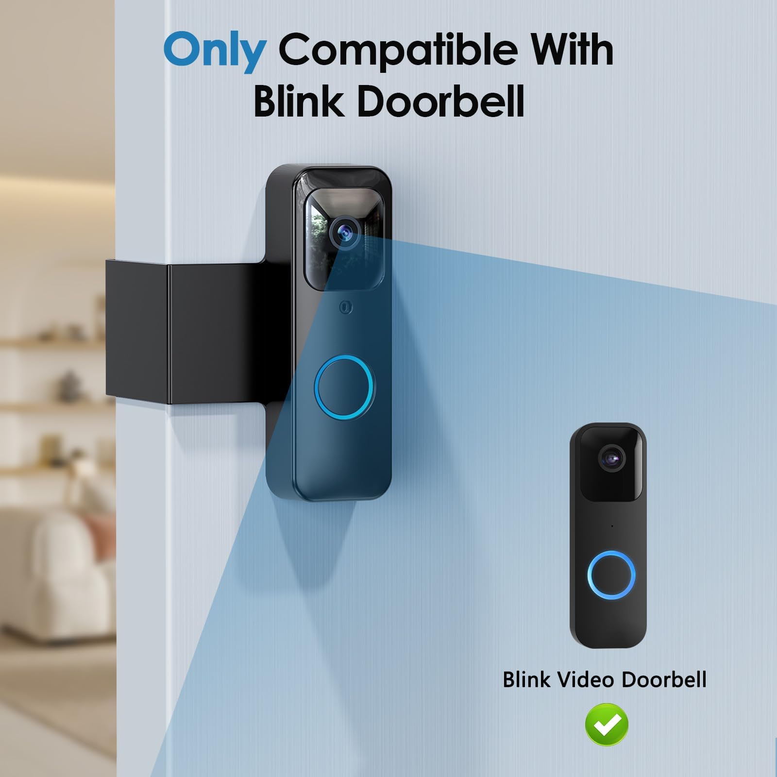 Blink Doorbell Mount, Nanw Full Metal Anti Theft Doorbell Camera Mount, No Drill And Not Block Motion Sensor Bracket, Blink Alum