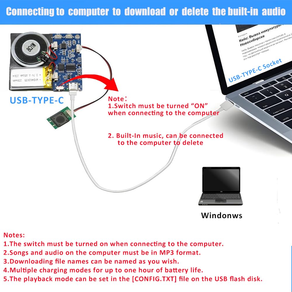 Elect Sound Module XLW Module - 16MB Push Button Activated Sound Module with Speaker, Type ...