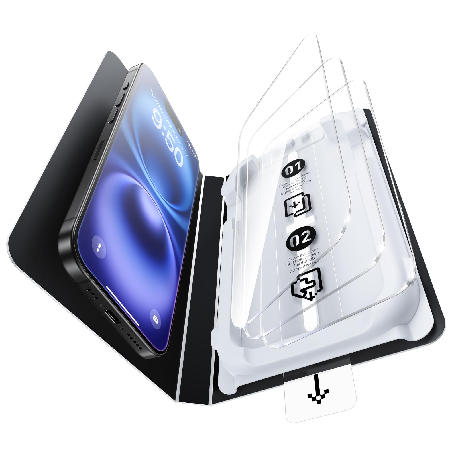 Smartdevil 3 Pack Screen Protector For Iphone 16 Plus, Bubble And Dust Free Box, Hd Tempered Glass, Military Grade Shatterproof