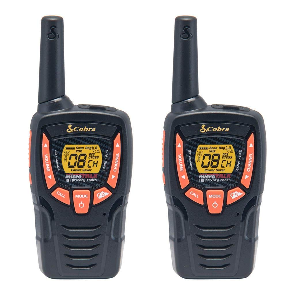 Cobra Acxt345 Weather Resistant Walkie Talkies   Rechargeable, 22 Channels, Long Range 25 Mile Two Way Radio Set (2 Pack)