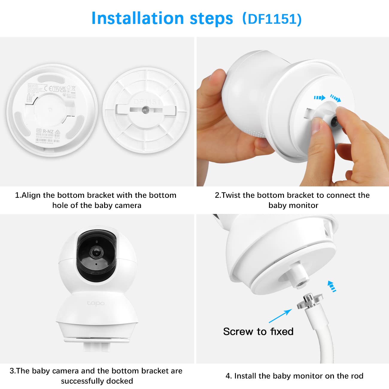 Aobelieve Flexible Clamp Mount For Tp Link Tapo C200 And C210 Camera