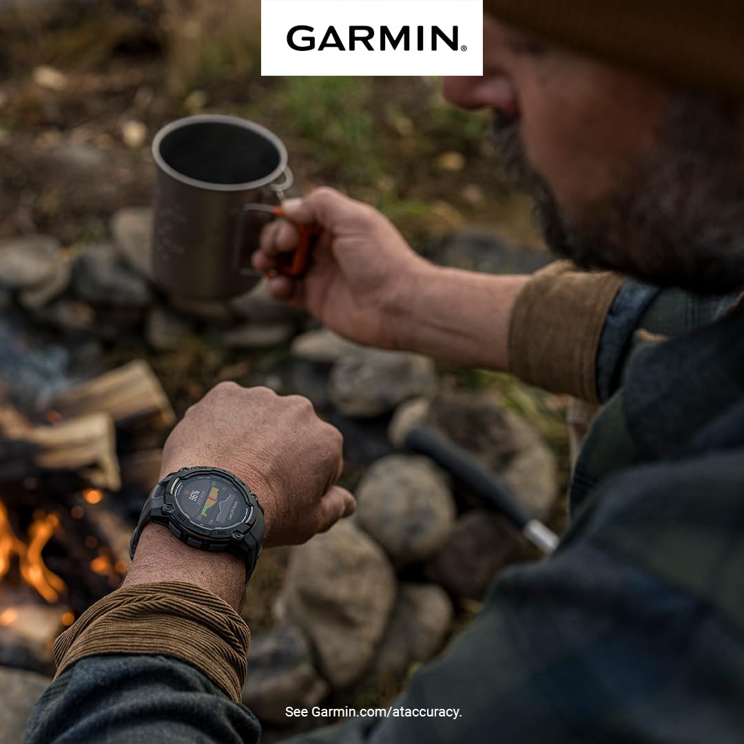 Garmin Instinct 3 50Mm Amoled Display Outdoor Gps Smartwatch, Metal-Reinforced Bezel, Built-In Flashlight, 24 Days Battery Life,