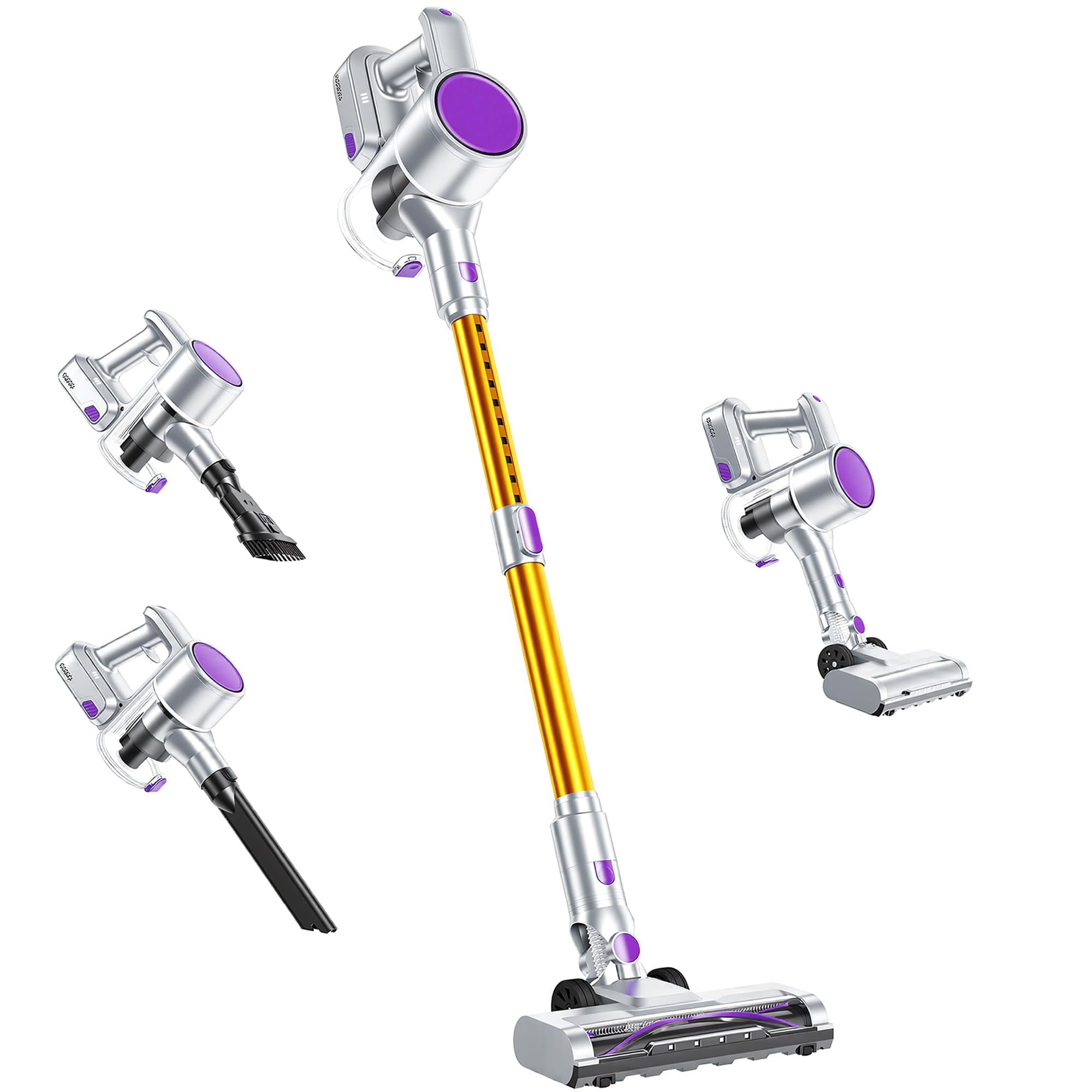OLIXIS Cordless Vacuum Cleaner with Flexible Steering & Extendable Pole,3 Brush Heads, Lightweight Wireless Rechargeable Upright