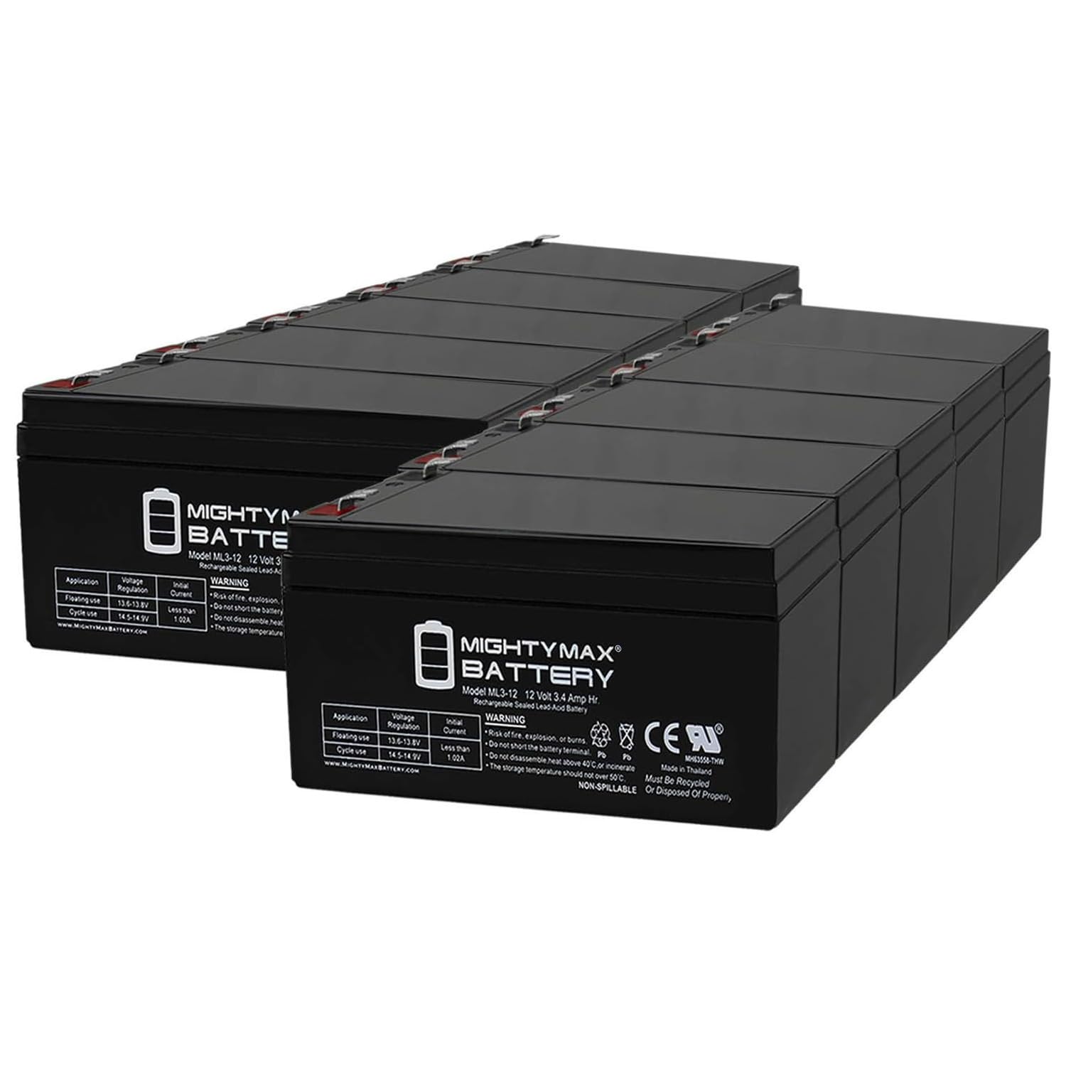 Mighty Max Battery ML3-12 Replacement for Toro Lawn Mower # 106-8397 BATTERY-12 Volt - 10 Pack