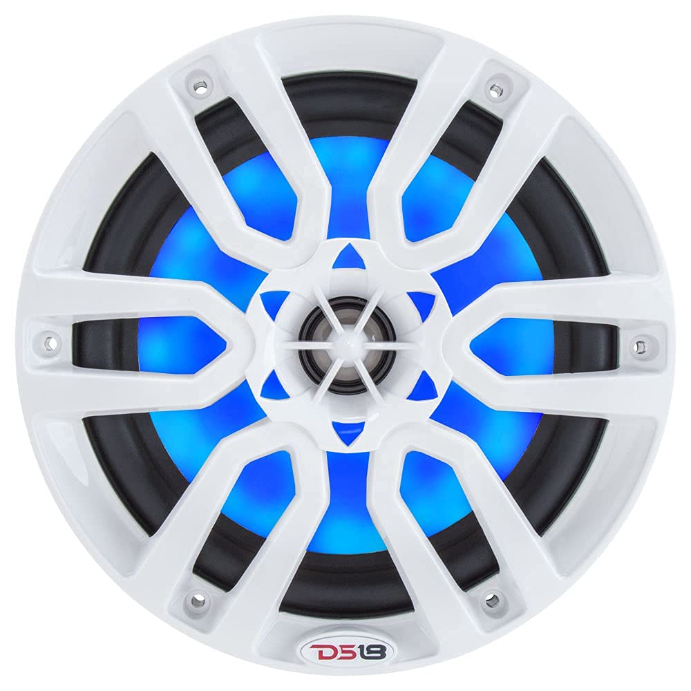 Ds18 Hydro Nxl-6 - High End Coaxial Speaker Pair - 2-Way Marine Speaker W/Integrated Rgb Lights - 300 Watt - 100% Uv Stable - Wa