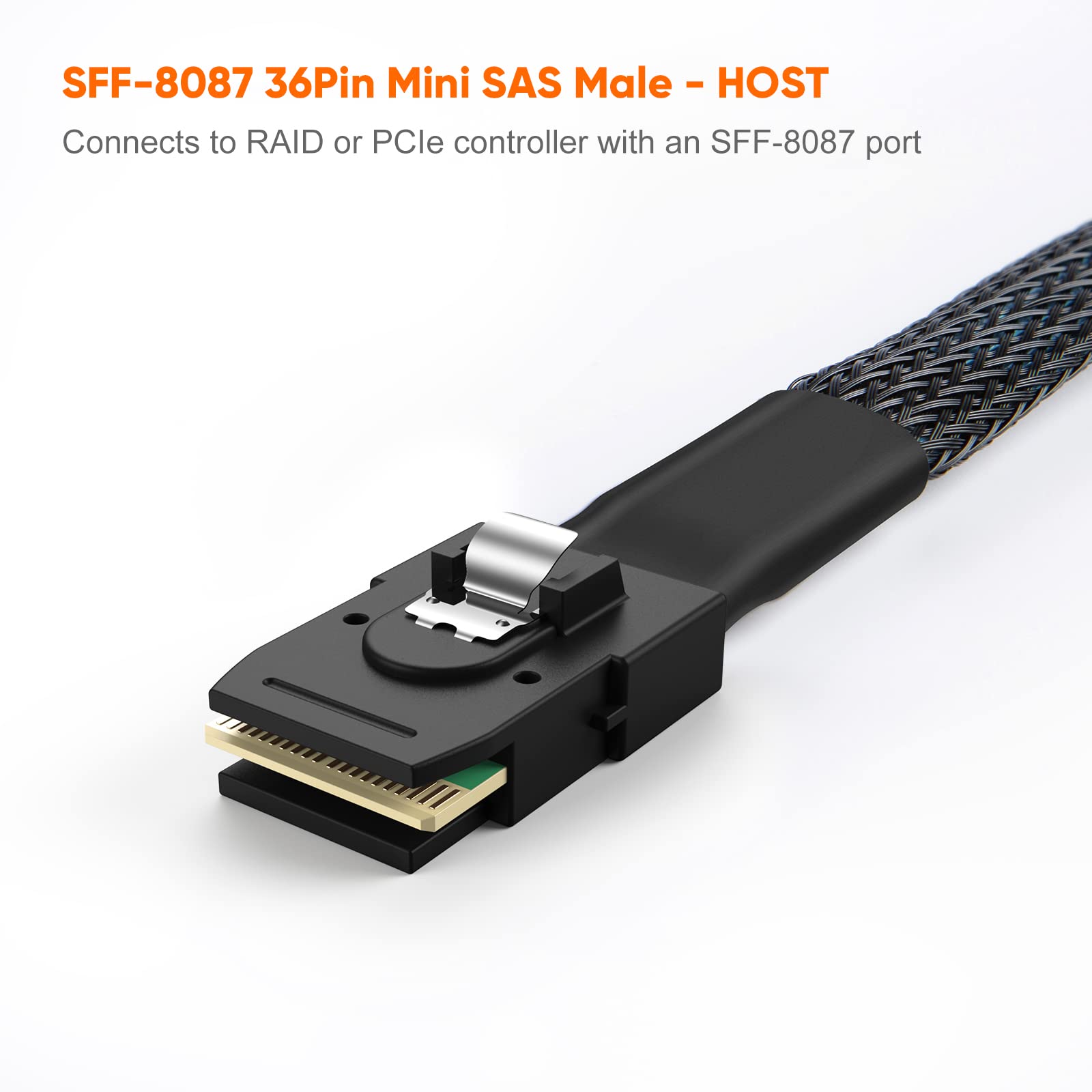 Cablecreation Mini Sas To 4 Sata Cable(5Pack), 36 Pin Sff 8087 Host/Controller To 7 Pin Sata Target/Backplane, Compatible With P