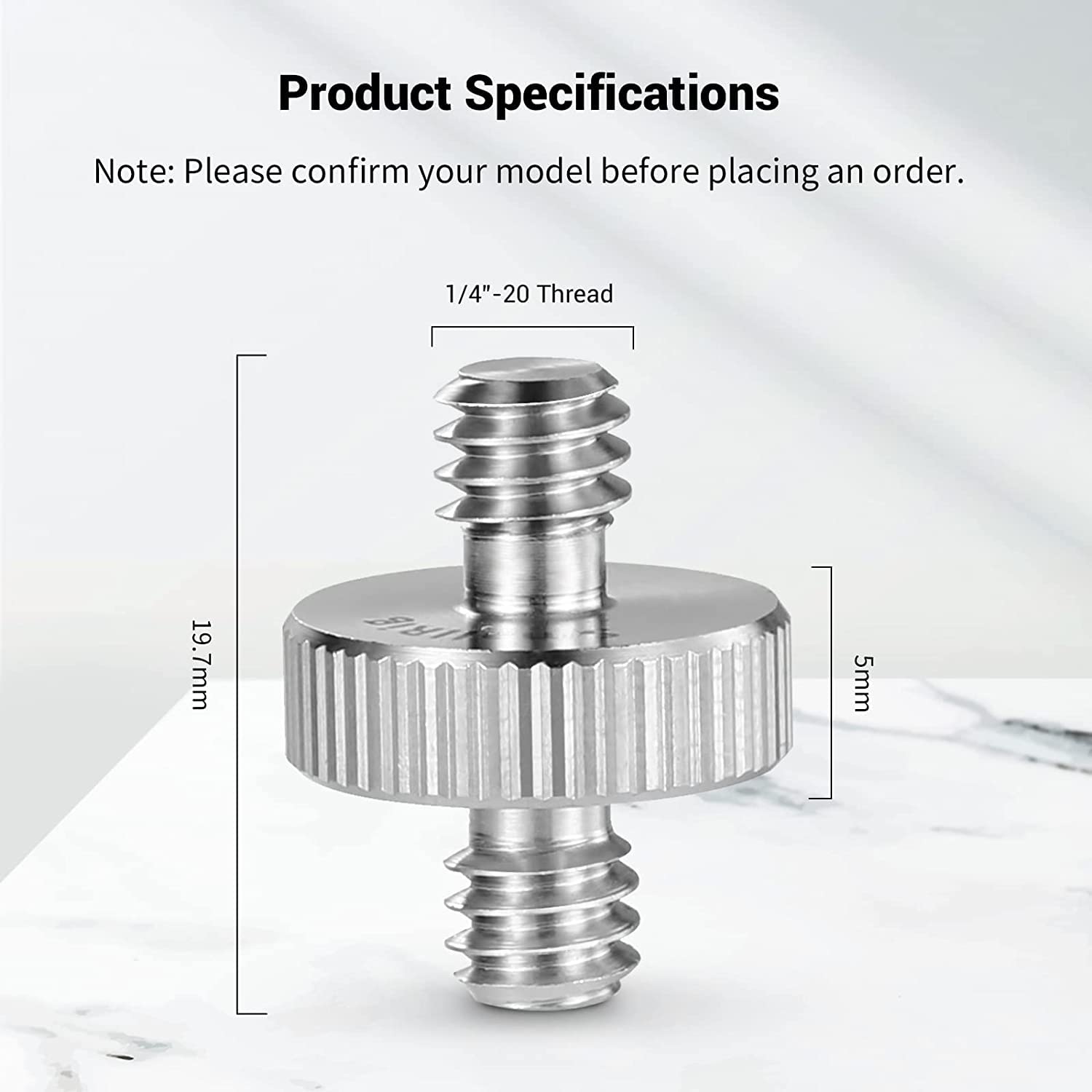 Smallrig 1/4'' To 1/4'' Male Threaded Screw Adapter Double Head Stud For Camera Cage Monitor Led Microphone, Pack Of 2 828