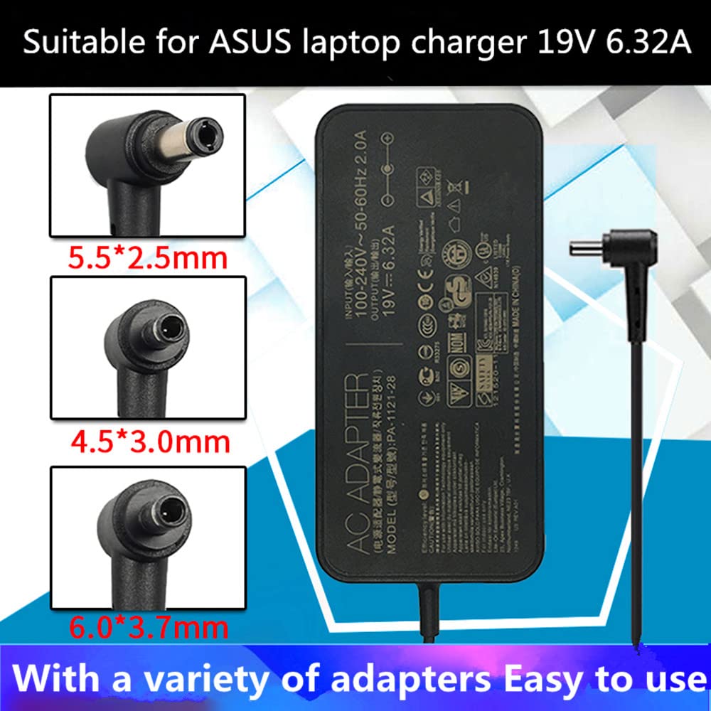 120W Power Cord For Asus Laptop Gl553V Gl553Ve Gl553Vd Gl552V Gl552Vw G551J G551Jm G551Jw A15 120P1A Pa 1121 28 19V 6.32A Asus C