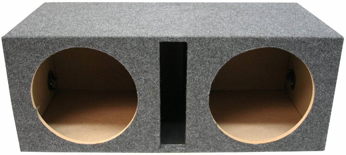 Kicker 43C124 N Bundle With Universal Car Stereo Vented Port Dual 12'' Comp C12 Sub Box Enclosure   Final 2 Ohm