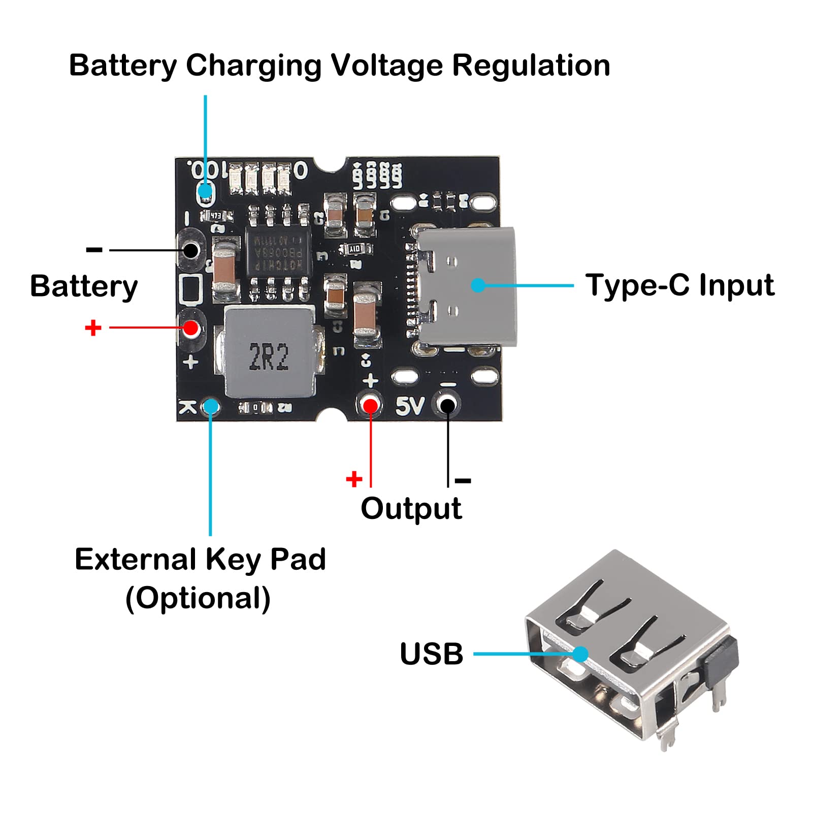 Dweii 10Pcs Type C Usb 5V 2A Boost Converter Step Up Power Module Lithium Battery Charging Protection Board Led Display Usb For