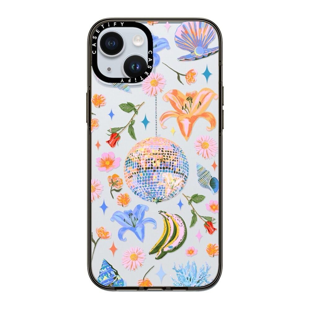 Casetify Compact Case For Iphone 15 Plus [2X Military Grade Drop Tested / 4Ft Drop Protection]   Disco Magic   Clear Black