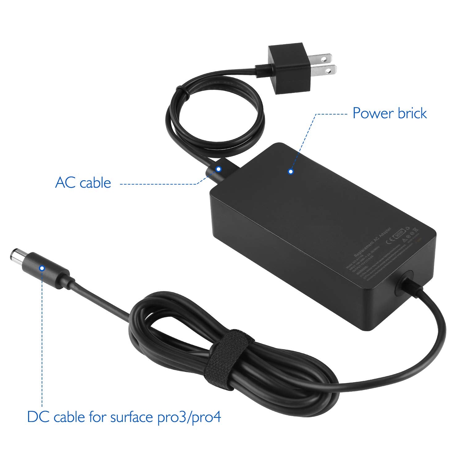 Surface Dock Charger,15V 6A 90W Ac Adapter Power Supply Battery Charger For Microsoft Docking Station Surface Pro 4 Surface Book 1661 1749 Tg Tech
