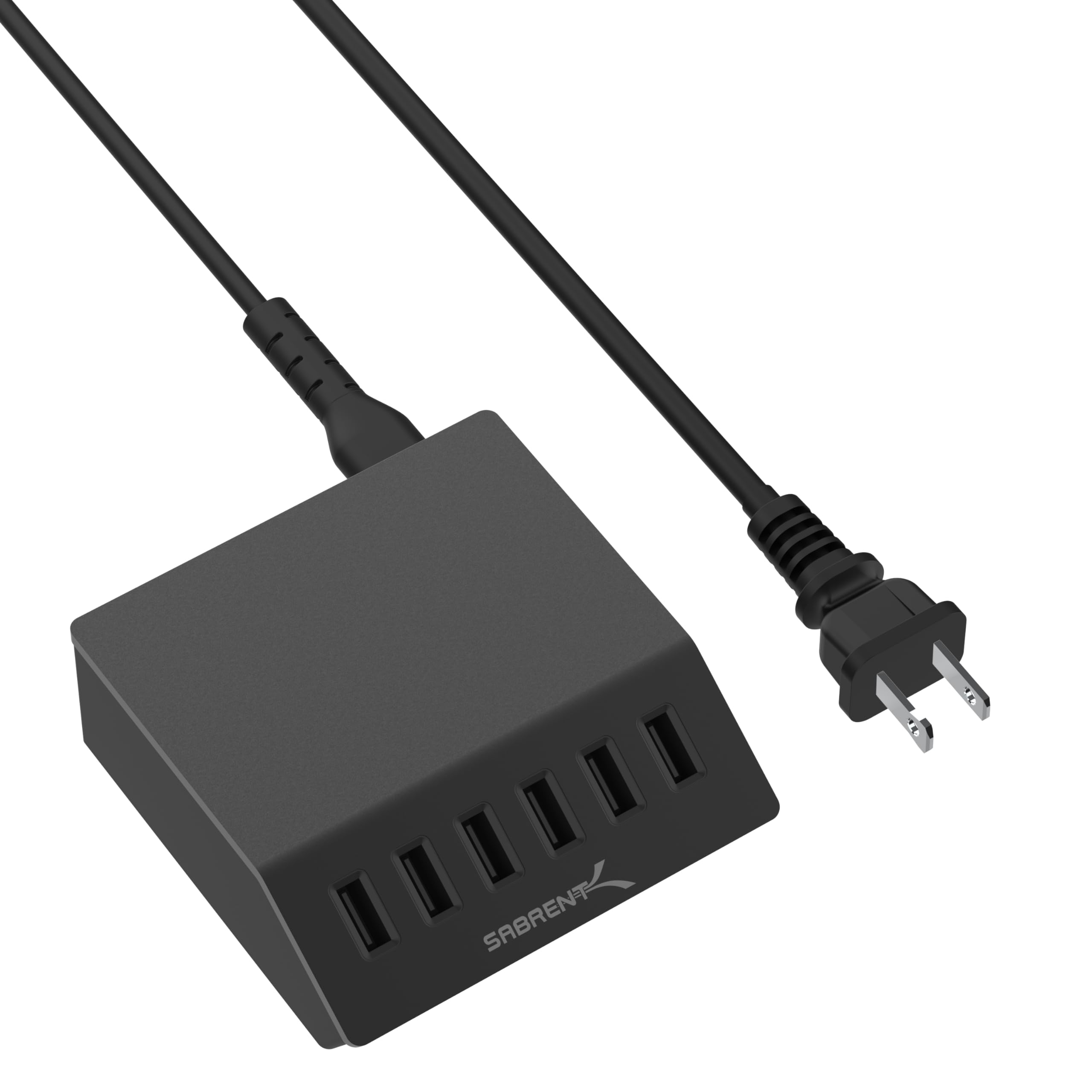 Sabrent Premium 60 Watt (12 Amp) 6 Port Aluminum Family Sized Desktop Usb Rapid Charger.[Ul Certified ] Smart Usb Charger With A