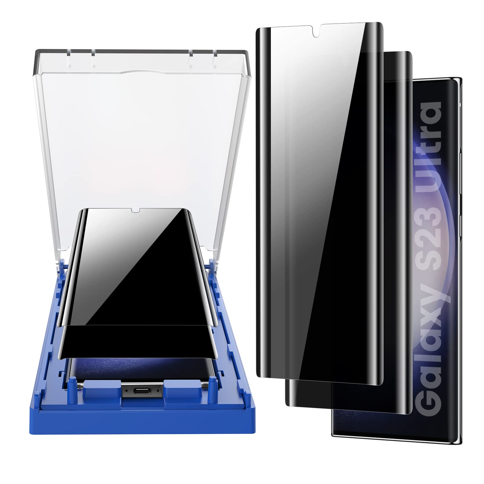 Mohave 2 Pack [Auto Alignment/Dust Removal] Privacy Screen Protector For Samsung Galaxy S23 Ultra 5G 6.8?, 3D Curved Anti Spy Pr