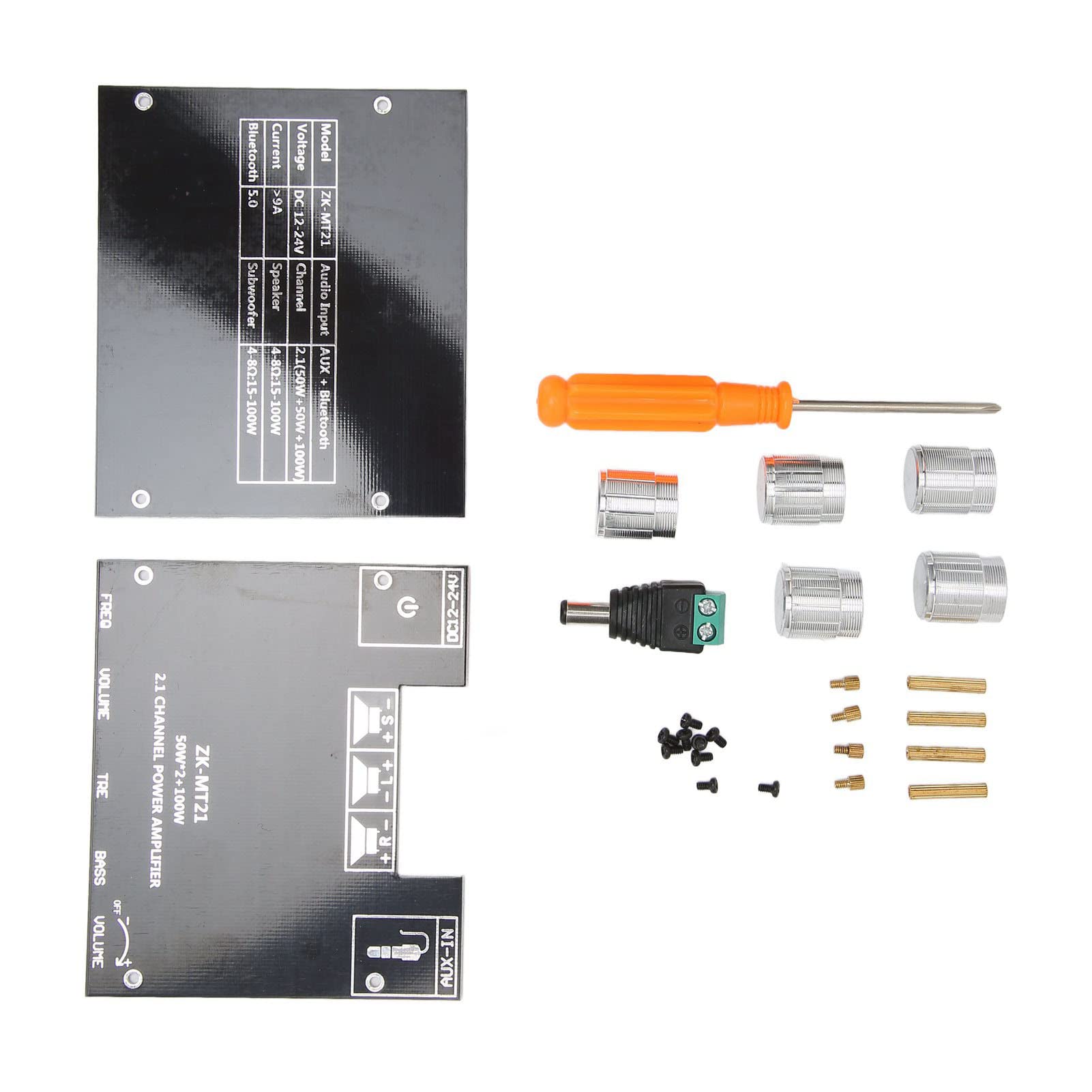 Bluetooth Amplifier Board, Dc12 24V Digital Power Amplifier Board, Zk Mt21 2.1 Channel 50W 50W 100W High Power Audio Stereo Subwoofer Amplifier Board For 15 100W 4 8O Speakers.