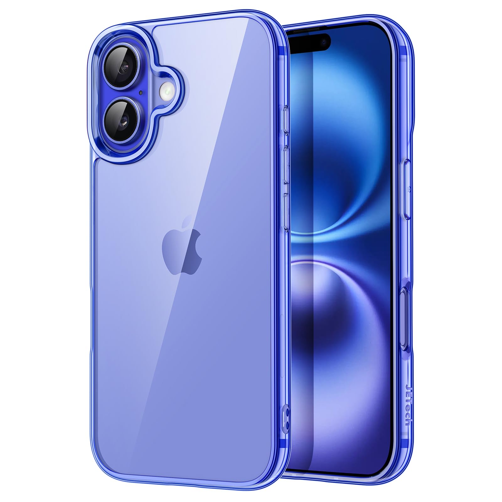 JETech Case for iPhone 16 6.1-Inch, Non-Yellowing Shockproof Phone Bumper Cover, Anti-Scratch Clear Back (Ultramarine)