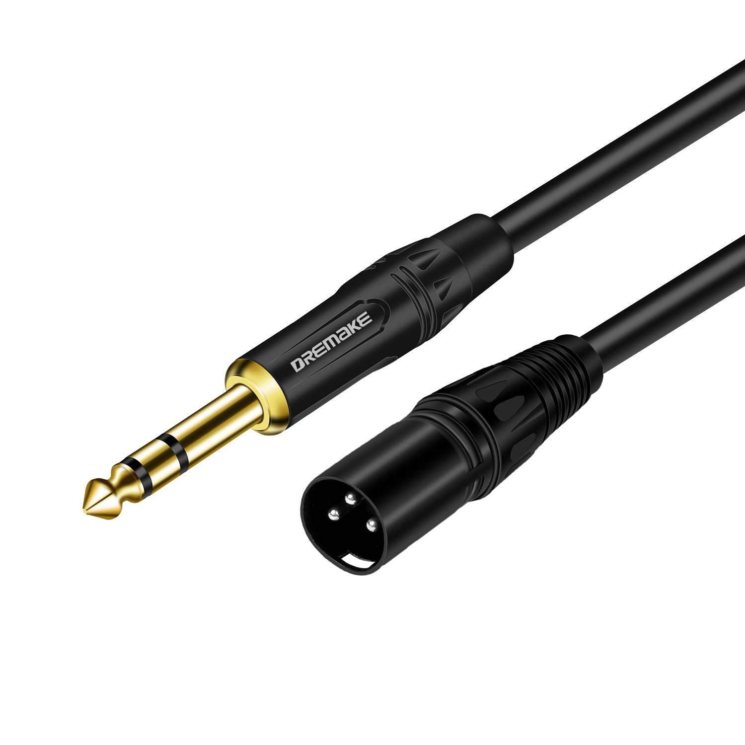 Dremake 20 Ft 6.35 Mm 1/4 Inch Trs Male To Xlr Male Audio Stereo Mic Cable   Gold Plated 1/4 Inch Male To Xlr Male Balanced Cabl
