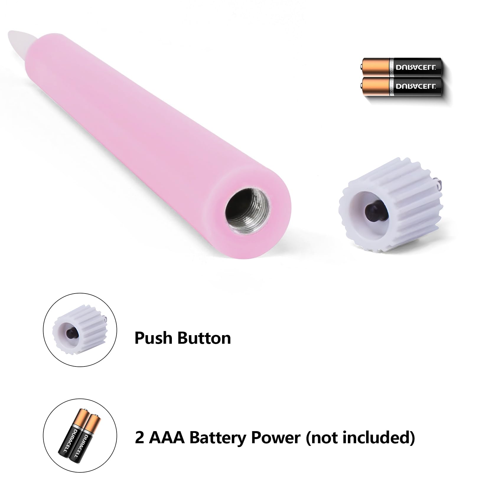 Eywamage Short Pink Flameless Taper Candles With Remote, Flickering Battery Led Wax Candlesticks Set Of 6