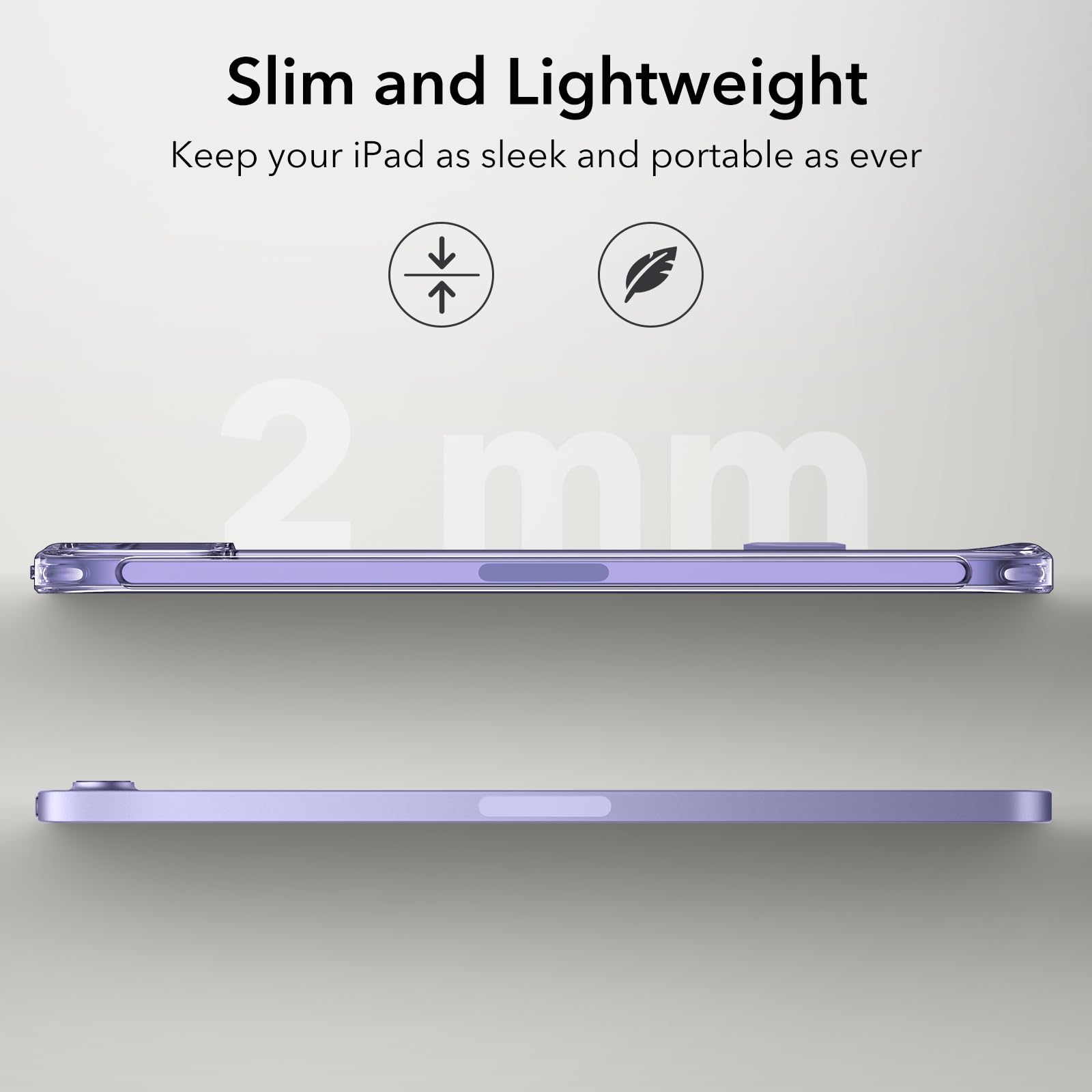 Esr For Ipad Mini 7 A17 Pro Case, Ipad Mini 7Th/6Th Generation Case With Stand(2024/2021), 3 Stand Modes, Slim And Light, Drop Safe, Supports Pencil Pro & Pencil (Usb C), Purple Clear
