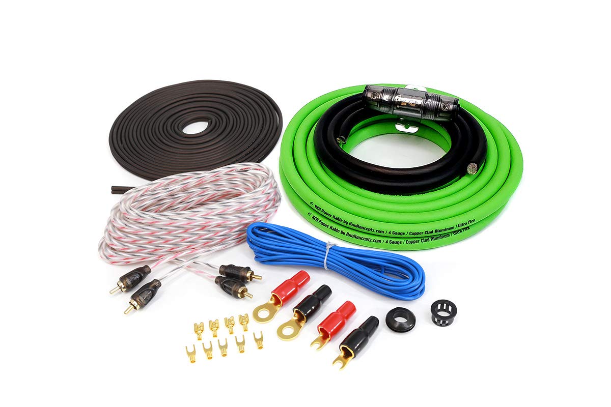 Knukonceptz Kca Complete 4 Gauge Amp Installation Wiring Kit (Green)
