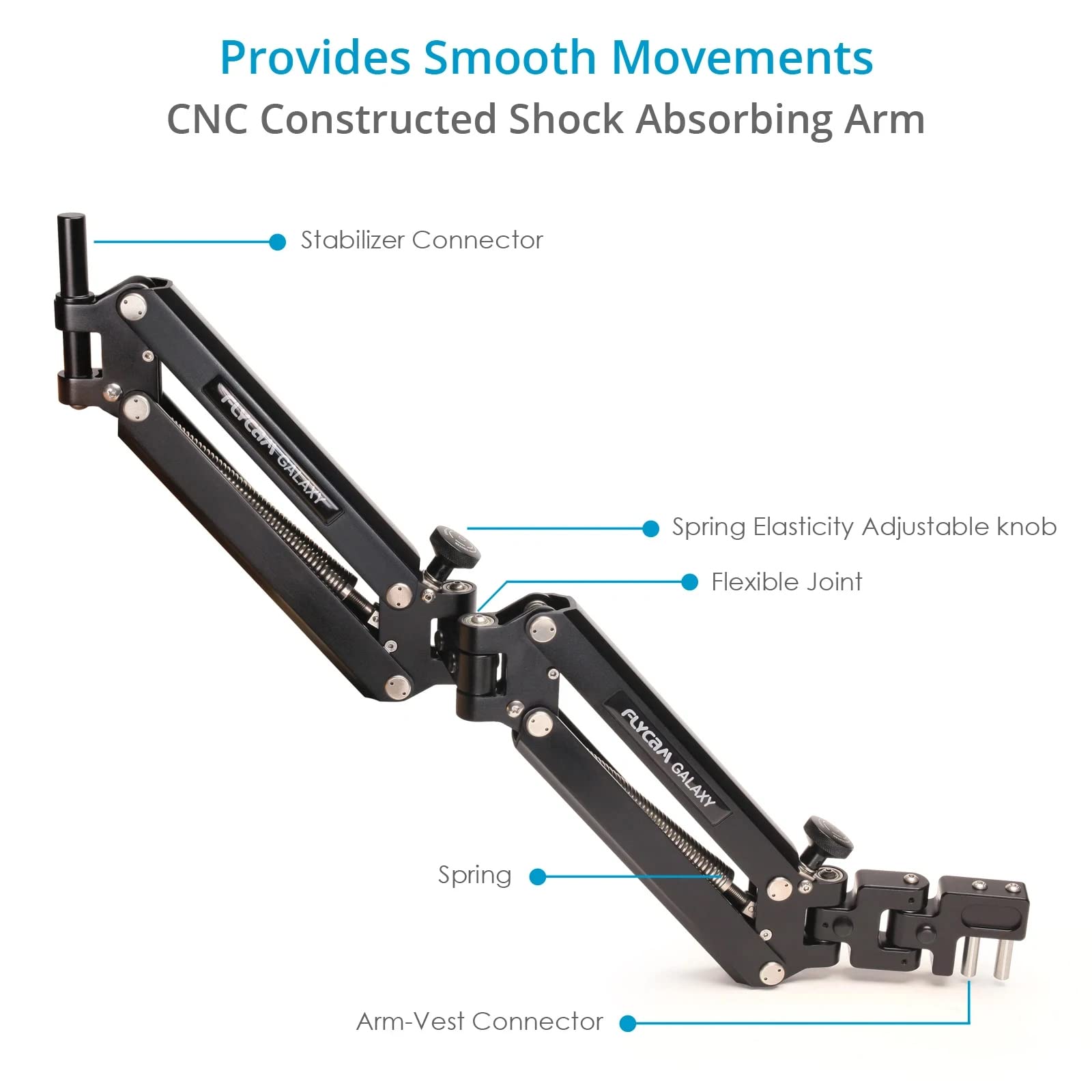 FLYCAM Galaxy Dual Arm Steadycam for Video Cameras up to 10kg, Model GLXY-AV, Black