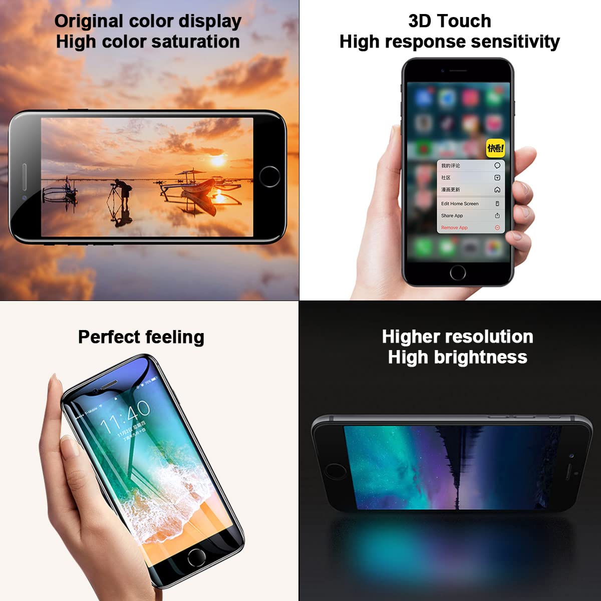 Efaithfix For Iphone 7 Lcd Screen Replacement White 4.7 Inch Frame Assembly Display 3D Touch Screen Digitizer With Repair Tools