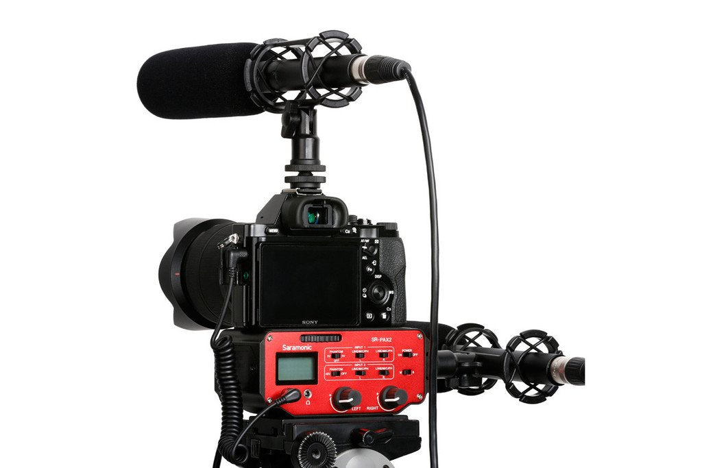 Saramonic Sr-Pax2 Audio Adapter For Mirrorless, Dslr & Black Magic Pocket Cameras (Red/Black)