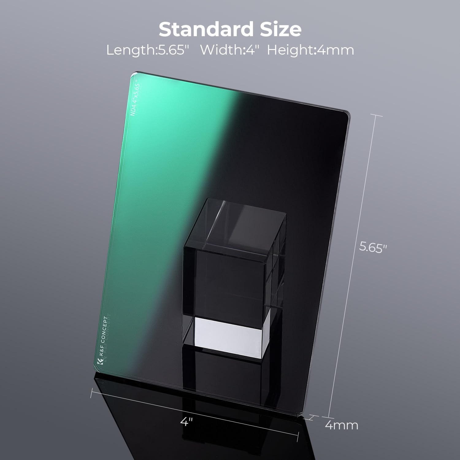 K&F Concept 4'' X 5.65'' Square Nd0.6 (2 Stops) Filter Cinema Neutral Density Filter Compatible With Tilta, Smallrig Matte Box U