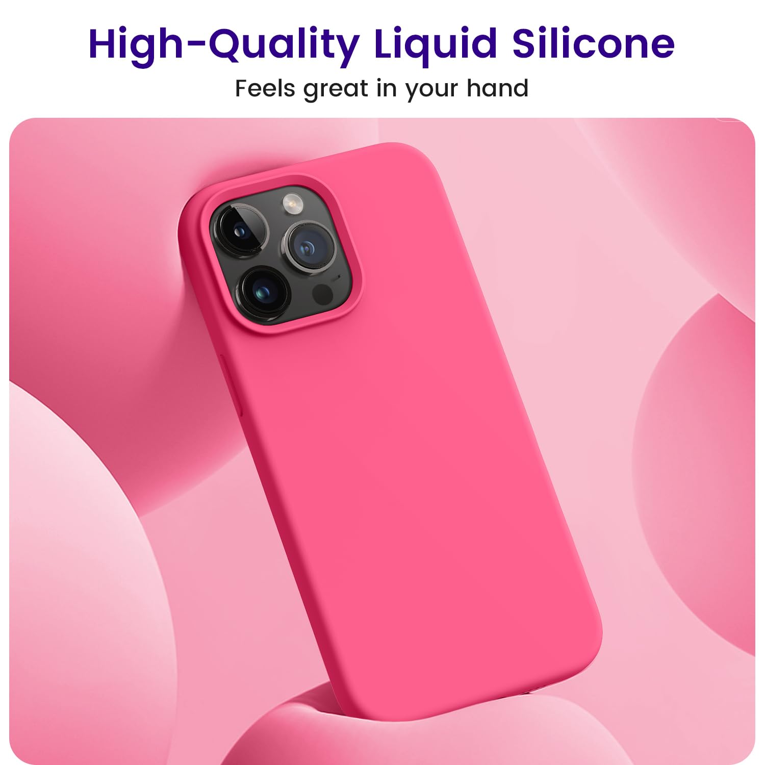Otofly Designed For Iphone 14 Pro Max Case, Silicone Shockproof Slim Thin Phone Case For Iphone 14 Pro Max 6.7 Inch (Hot Pink)