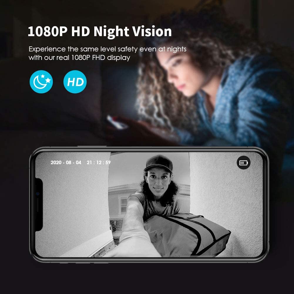 ***DISCONTINUED*** Silarius SIL-DOORBELL2MPBSDB 2MP, WiFi Battery Powered Smart Doorbell Camera + Chime (Outdoor IP65), Cloudedge app , includes 32GB MicroSD card