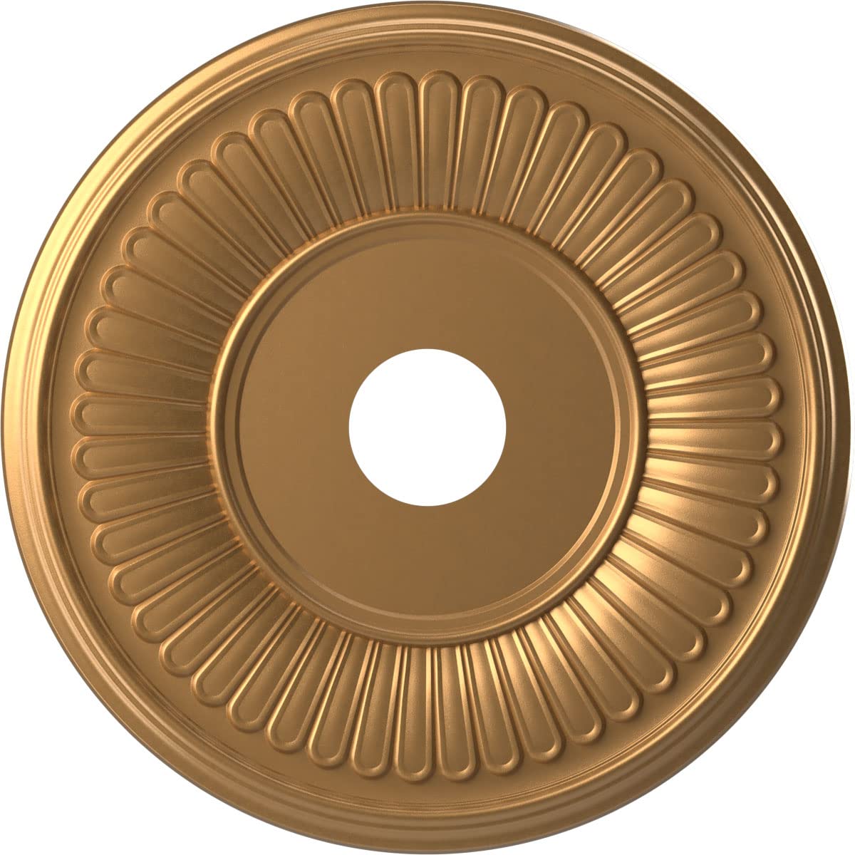 Ekena Millwork CMP19BEBGL Berkshire Thermoformed PVC Ceiling Medallion (Fits Canopies up to 8 3/8), 19OD x 3 1/2ID x 1P, Bright 