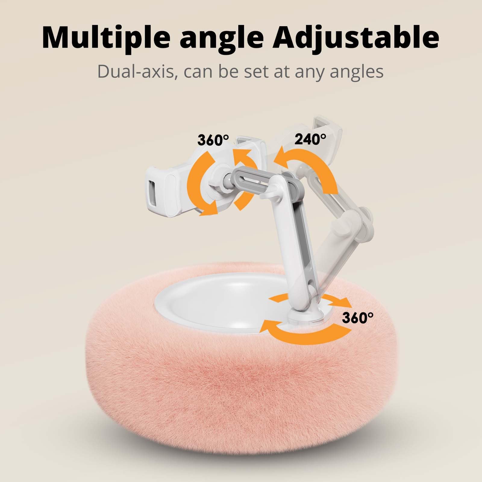 Supedesk Tablet Pillow Stand For Reading, Adjustable Tablet Pillow Stand For Lap With Detachable Bowl, Fits 4.7-13 Kindle/Phones