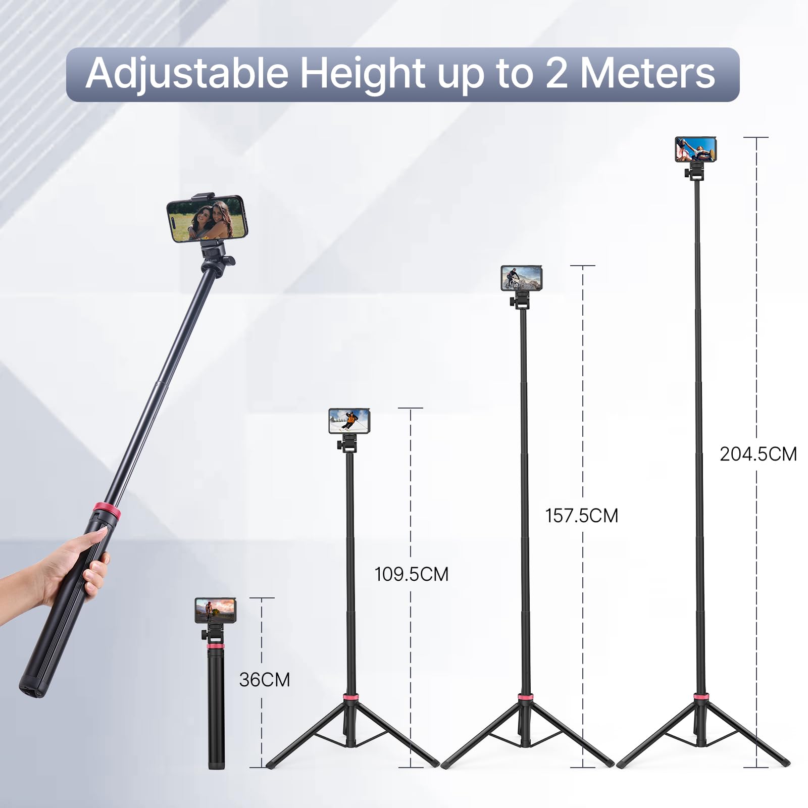 Ulanzi Mt-79 Extendable Tripod Aluminum, 81 Portable Adjustable Light Stand With 1/4 Screw, 360 Ball Head Camera Phone Tripod Fo