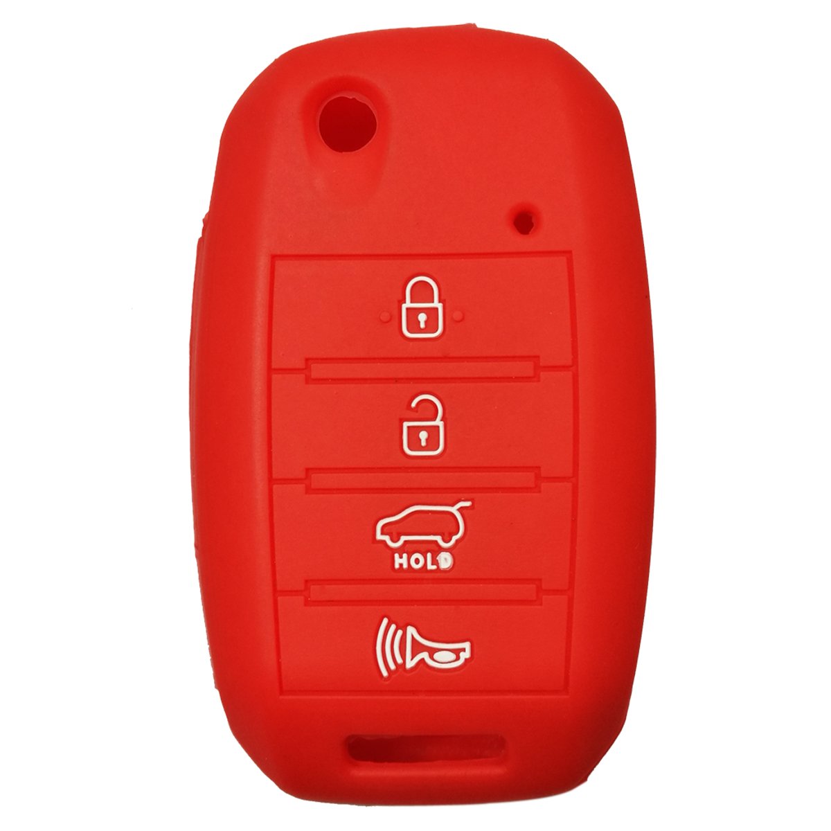 Coolbestda Rubber 4Buttons Flip Key Fob Cover Case Keyless Entry Jacket Protector Holder For 2016 2017 2018 2019 Kia Optima Soul