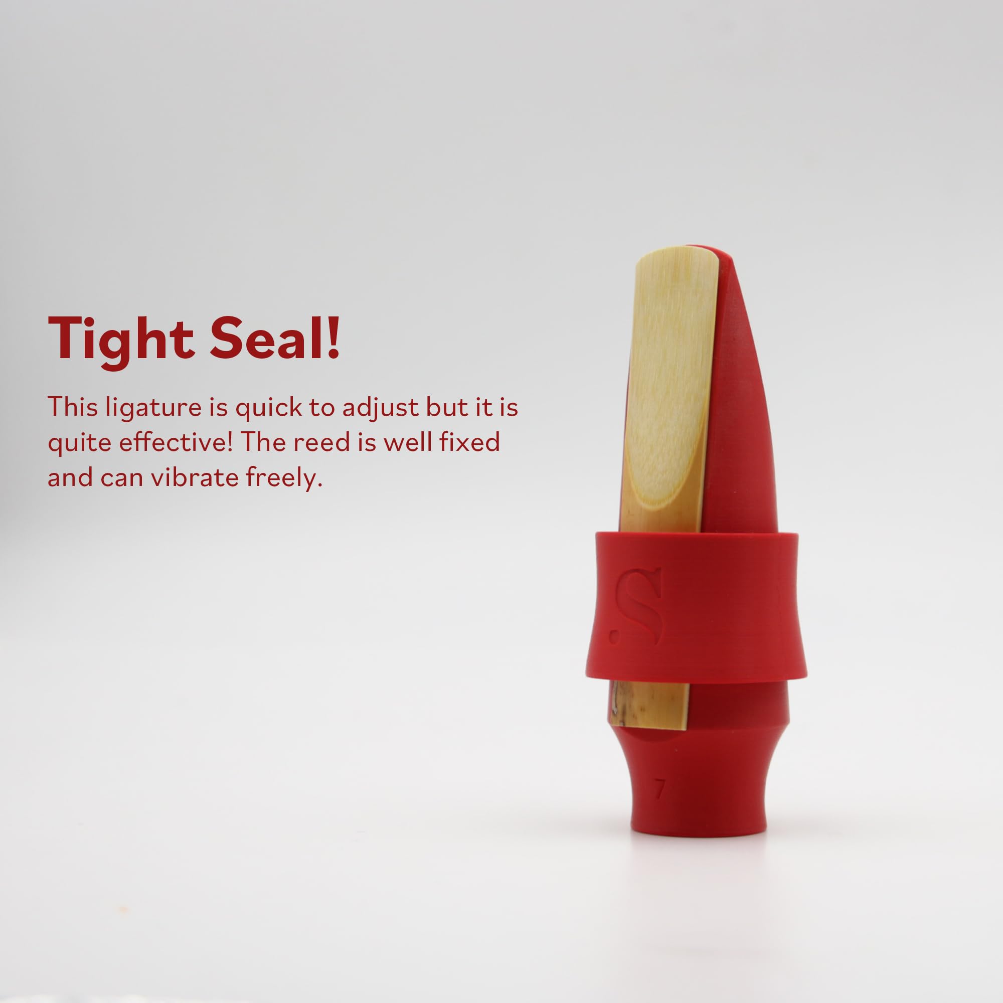 Syos Tenor Saxophone Ligature Carmine Red, Great Fit For Syos Mouthpieces And Compatible With Tenor Sax Rubber Mouthpieces