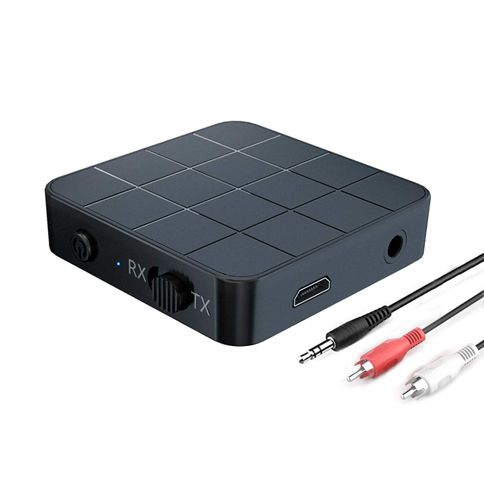 VR-robot Bluetooth 5.0 Audio Transmitter Receiver Adapter, 2-in-1 Wireless 3.5mm aptX Low Latency Stereo Audio Adapter for Home 