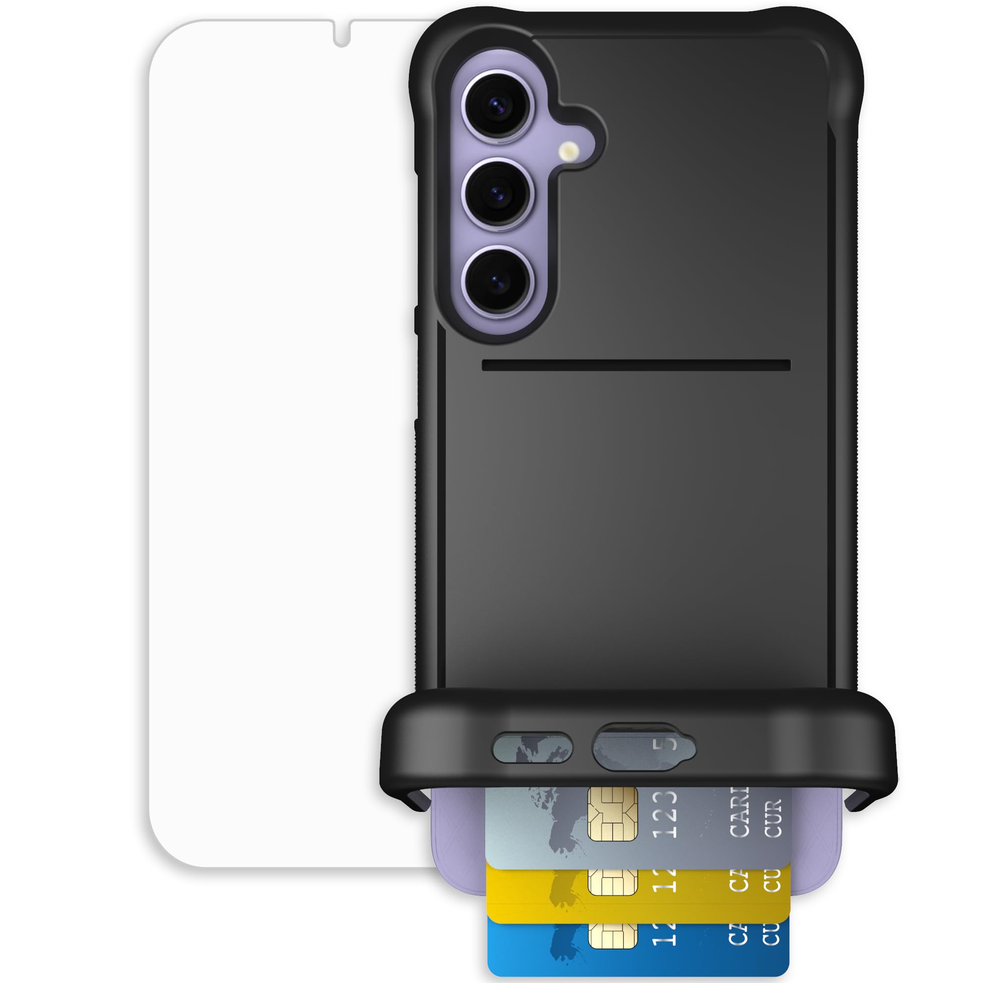 Scooch for Samsung Galaxy S24+ Plus Case with Card Holder, Wingmate Wallet Case with Hidden Card Slot, Bundled with Tempered Gla