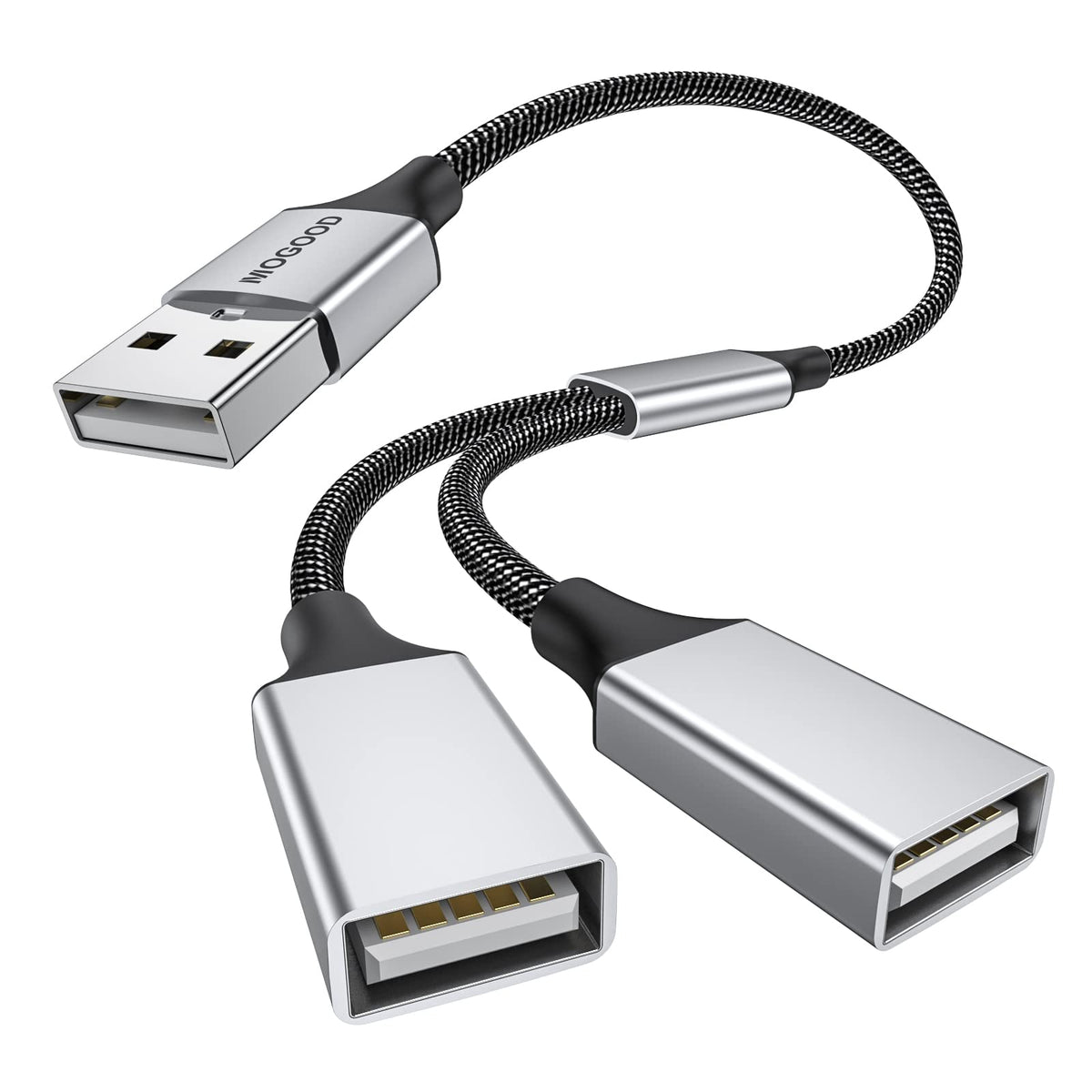 Mogood Usb Splitter Cable Usb Y Splitter Adapter Dual Usb 2.0 Power Cord Extension For Charging/Data Transfer/Laptop/Mac/Car