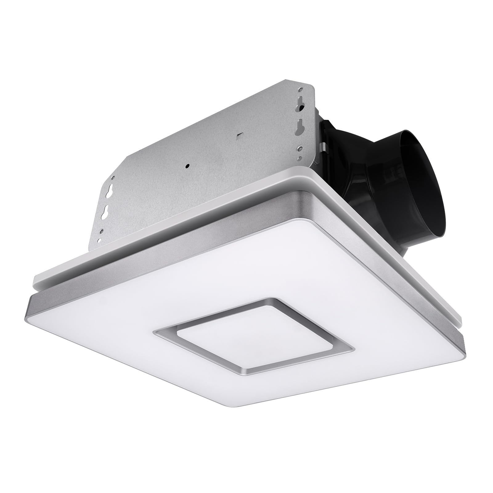 Akicon Bathroom Exhaust Fan With Shower Light, 90 Cfm, 1.5 Sones Bathroom Fan Light Combo, 15W Dimmable 3Cct Led Light With 5W N